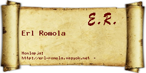 Erl Romola névjegykártya